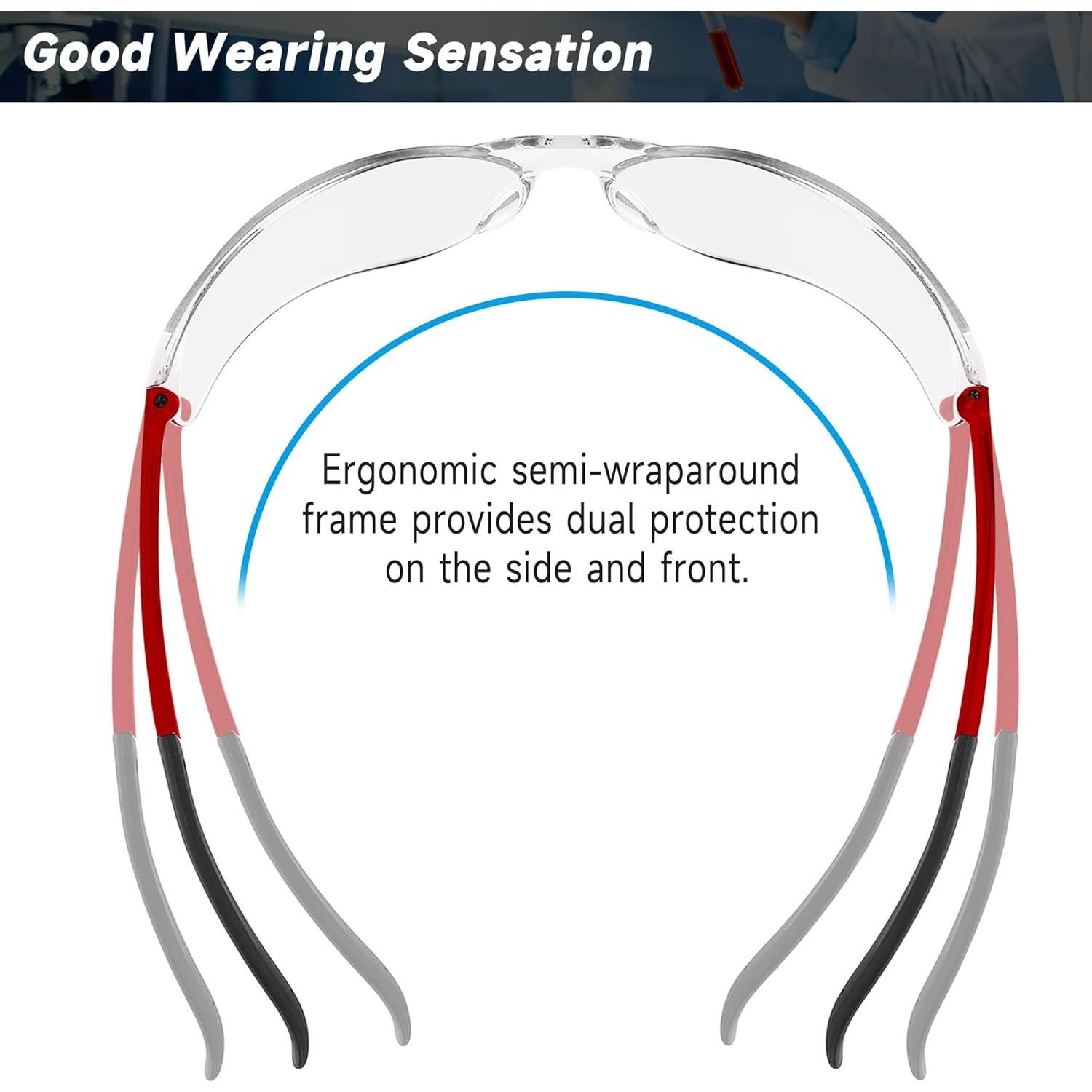 Paquete de 10 Gafas de Seguridad Transparentes ANSI Z87.1