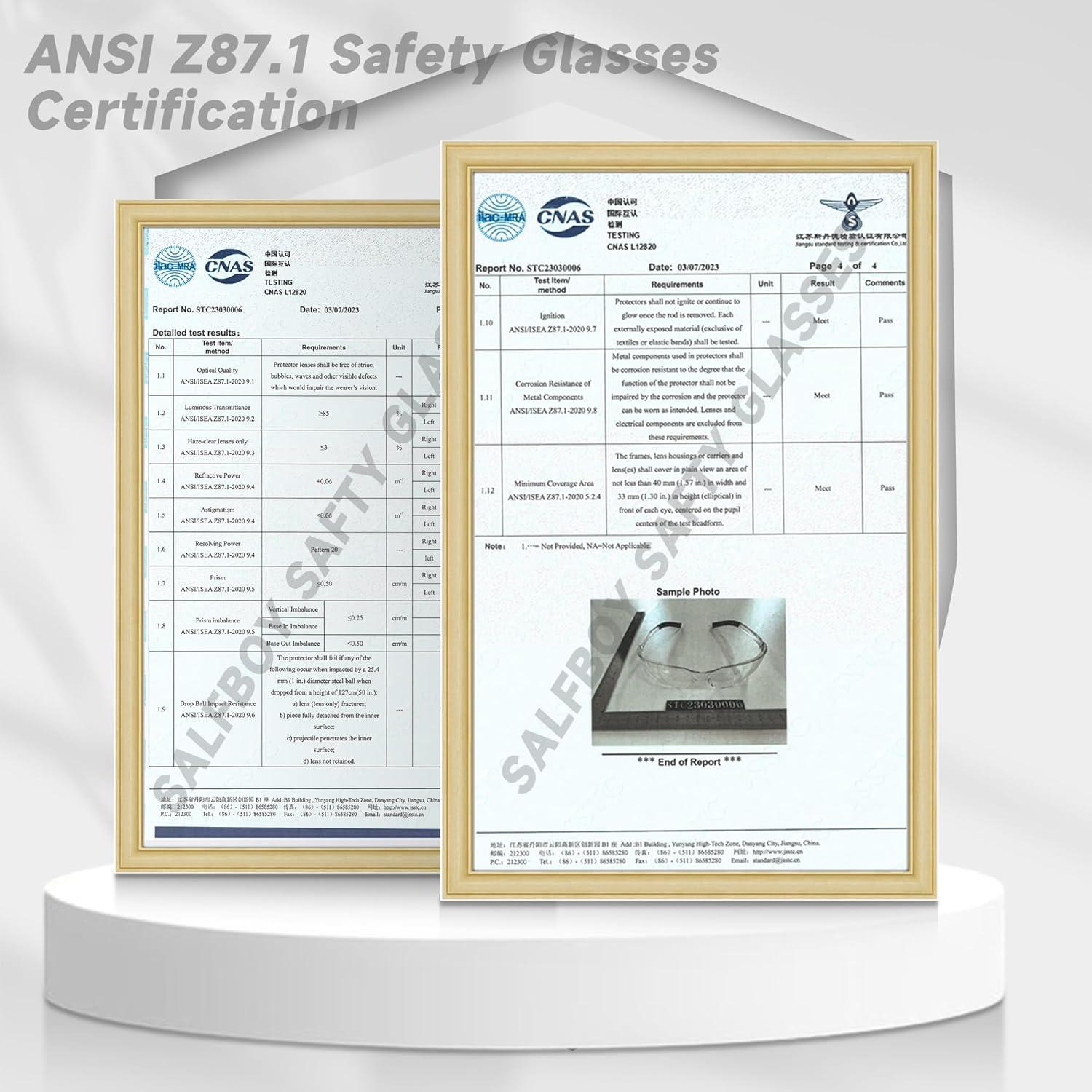 Paquete de 10 Gafas de Seguridad Transparentes ANSI Z87.1