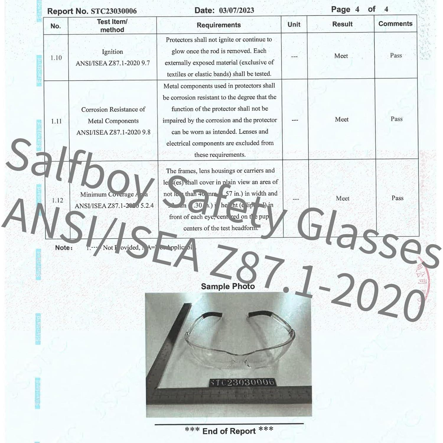 Paquete de 50 Gafas de Seguridad ANSI Z87.1 Policarbonato