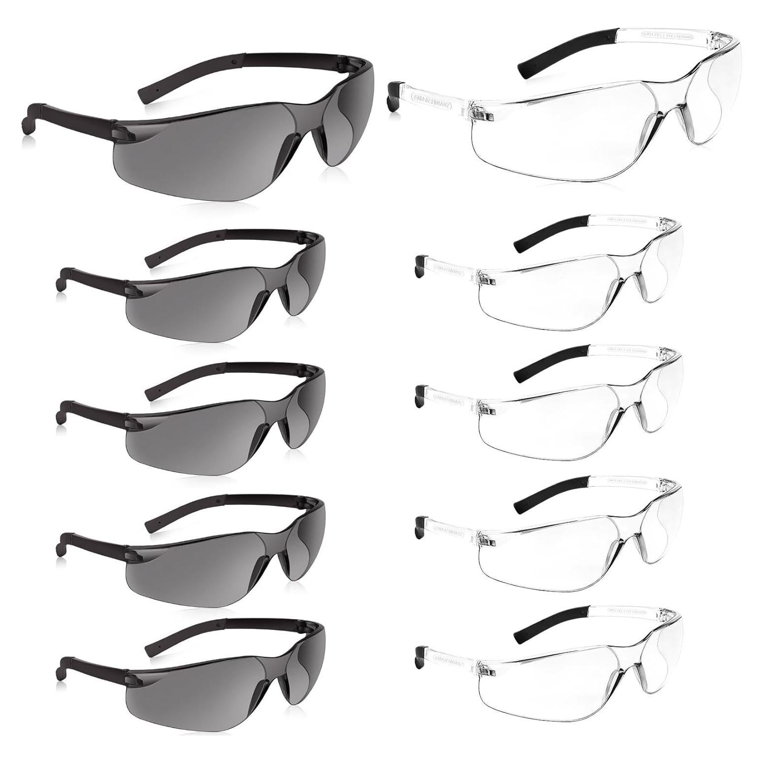 Paquete de 10 Gafas de Seguridad ANSI Z87.1 Policarbonato