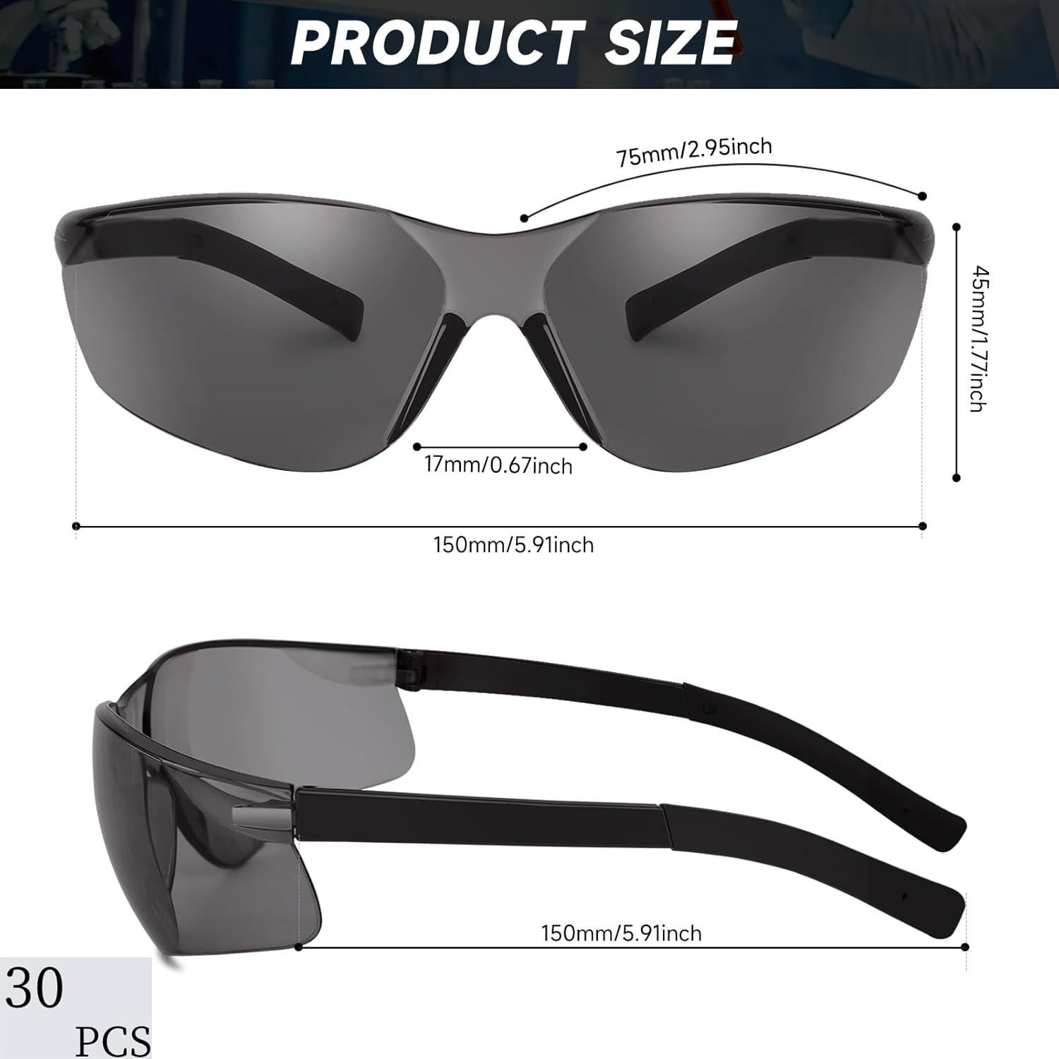 Paquete de 30 Gafas de Seguridad ANSI Z87.1 Tintadas