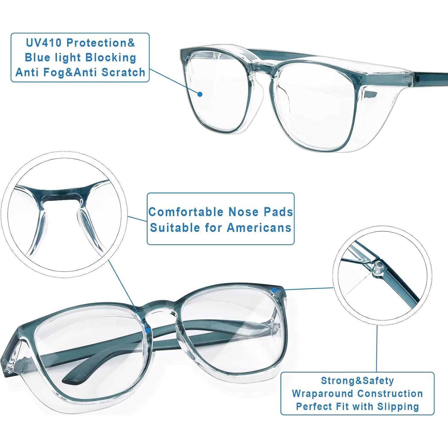 Gafas de Seguridad SQIMZAR Antiempañamiento Leopardo Azul