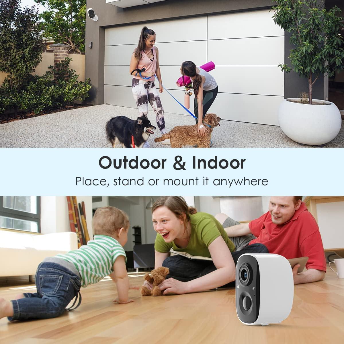 Cámaras de Seguridad GMK Inalámbricas 2K con Visión Nocturna