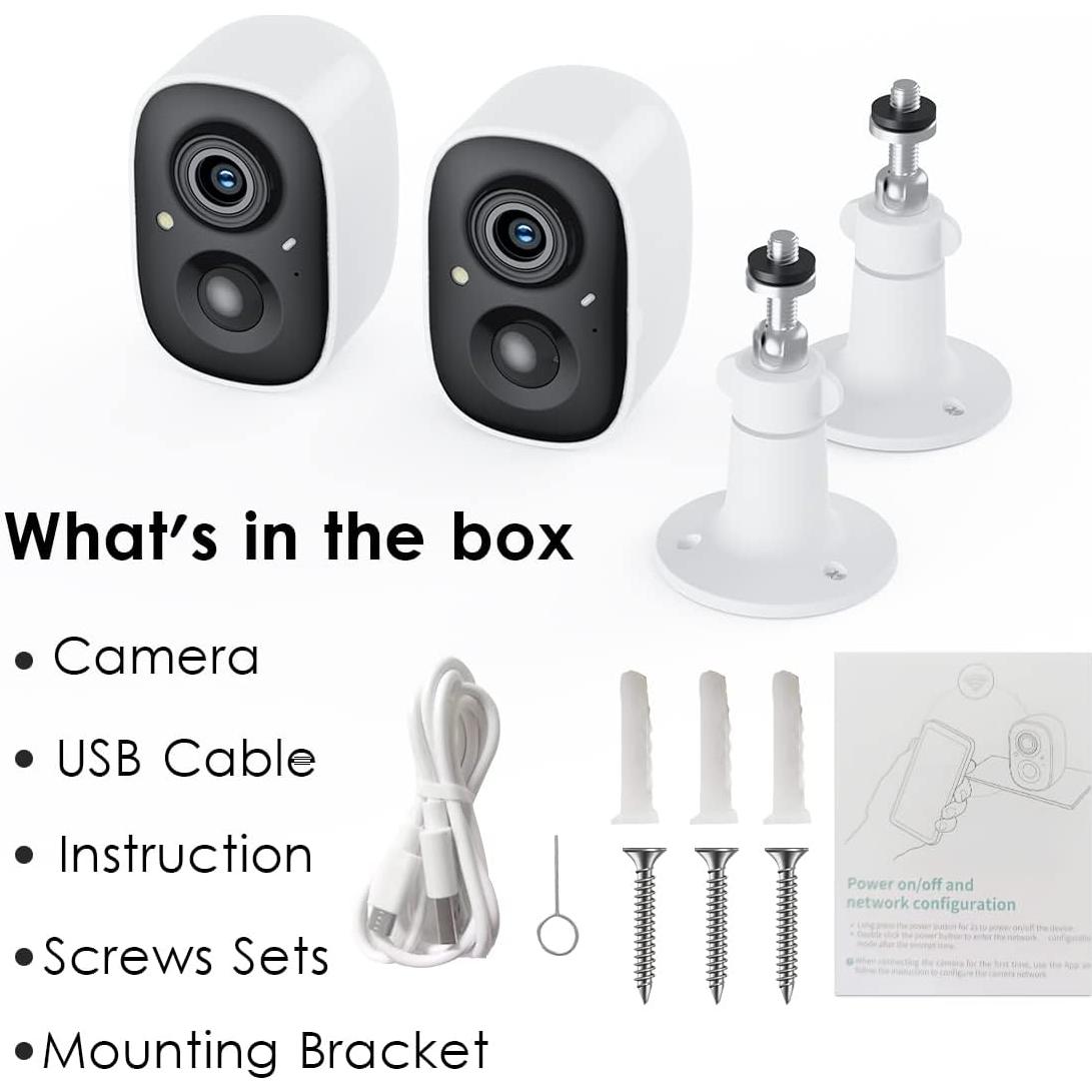 Cámaras de Seguridad GMK Inalámbricas 2K con Visión Nocturna