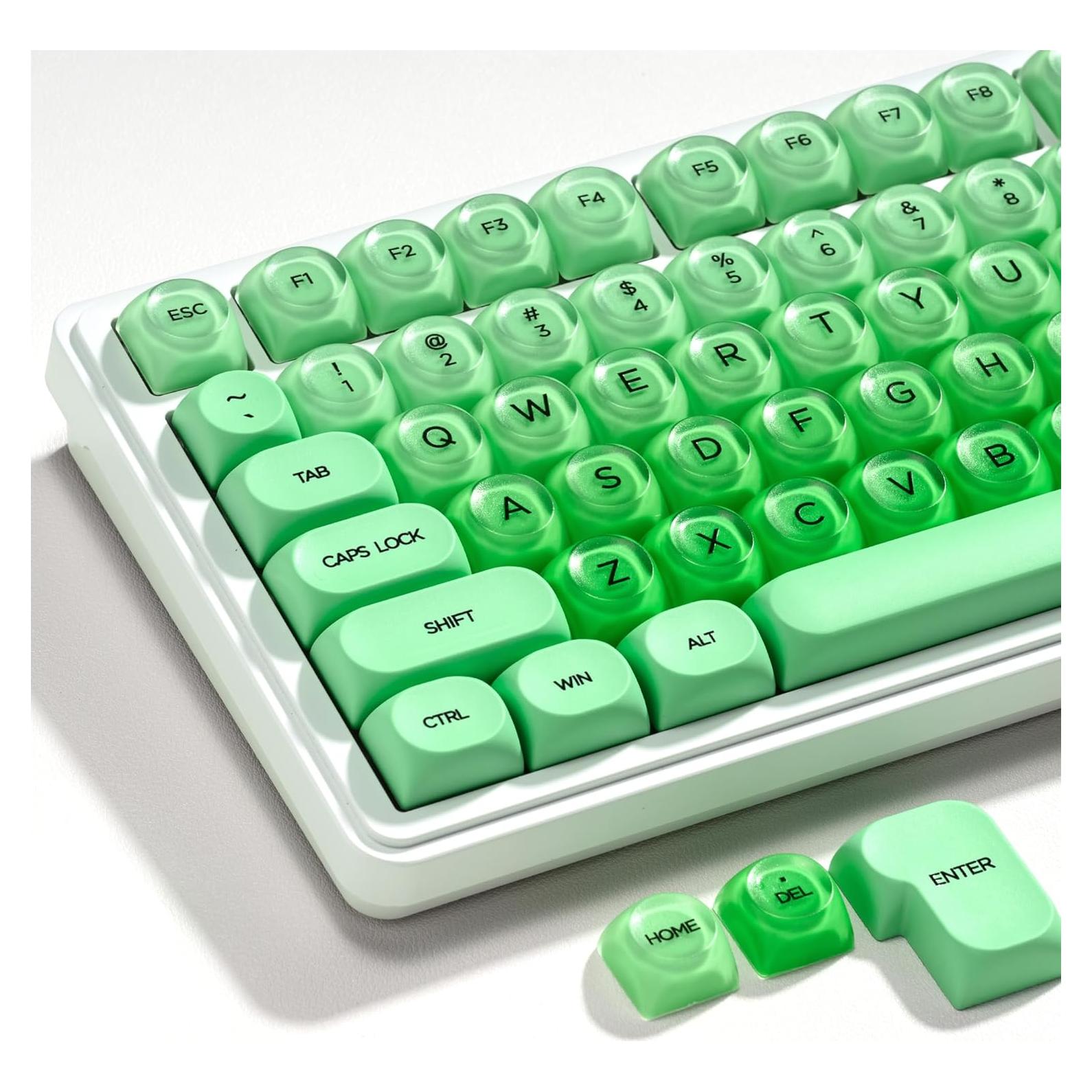 Teclado Mecánico PBT Gelatina Manzana Verde HOA 132 Claves