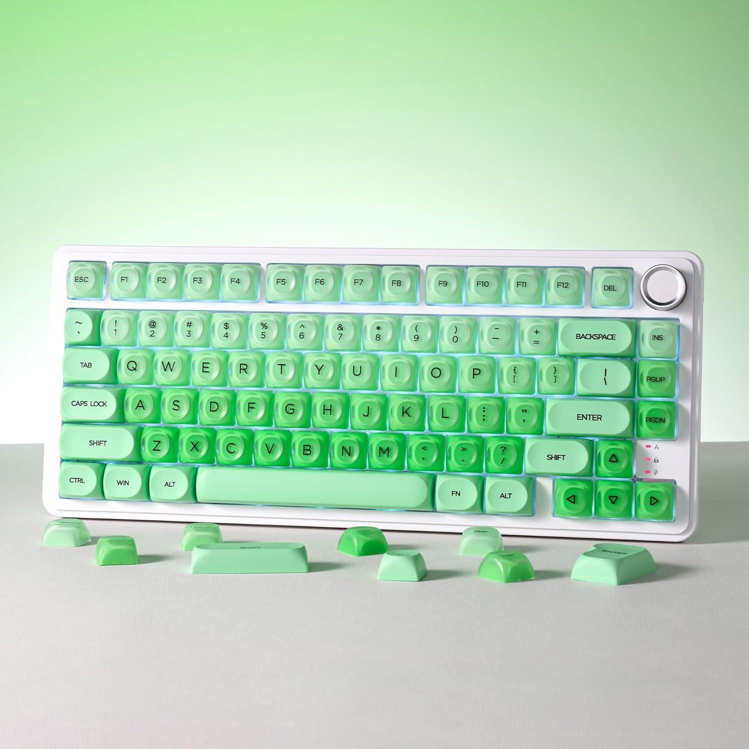 Teclado Mecánico PBT Gelatina Manzana Verde HOA 132 Claves
