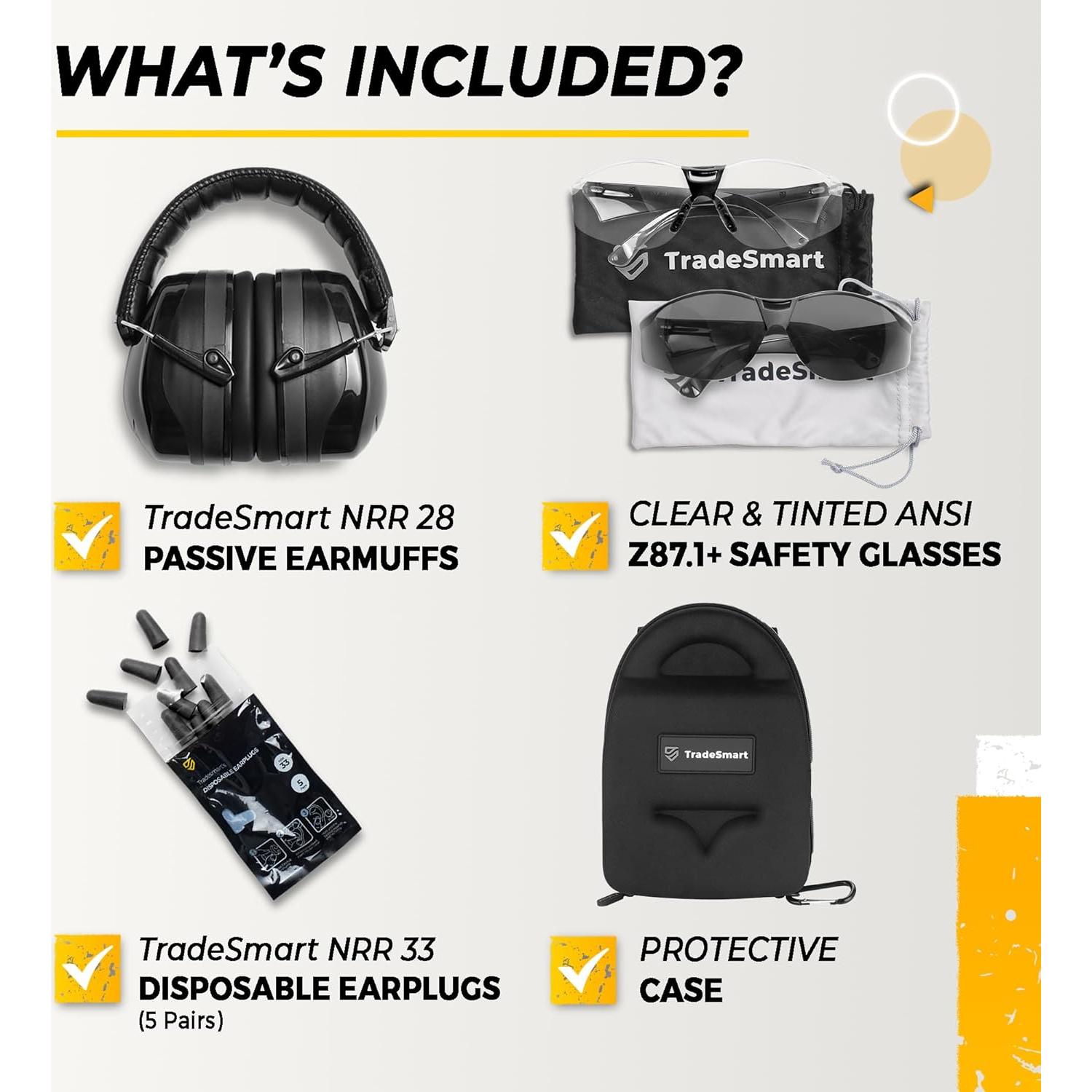 TradeSmart Protección Auditiva y Visual para Tiro - NRR 28