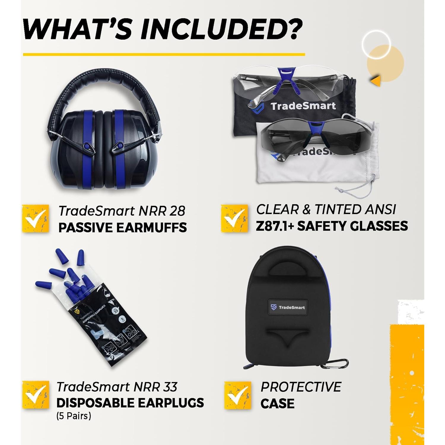 TradeSmart Protección Auditiva y Ocular para Tiro - NRR 28