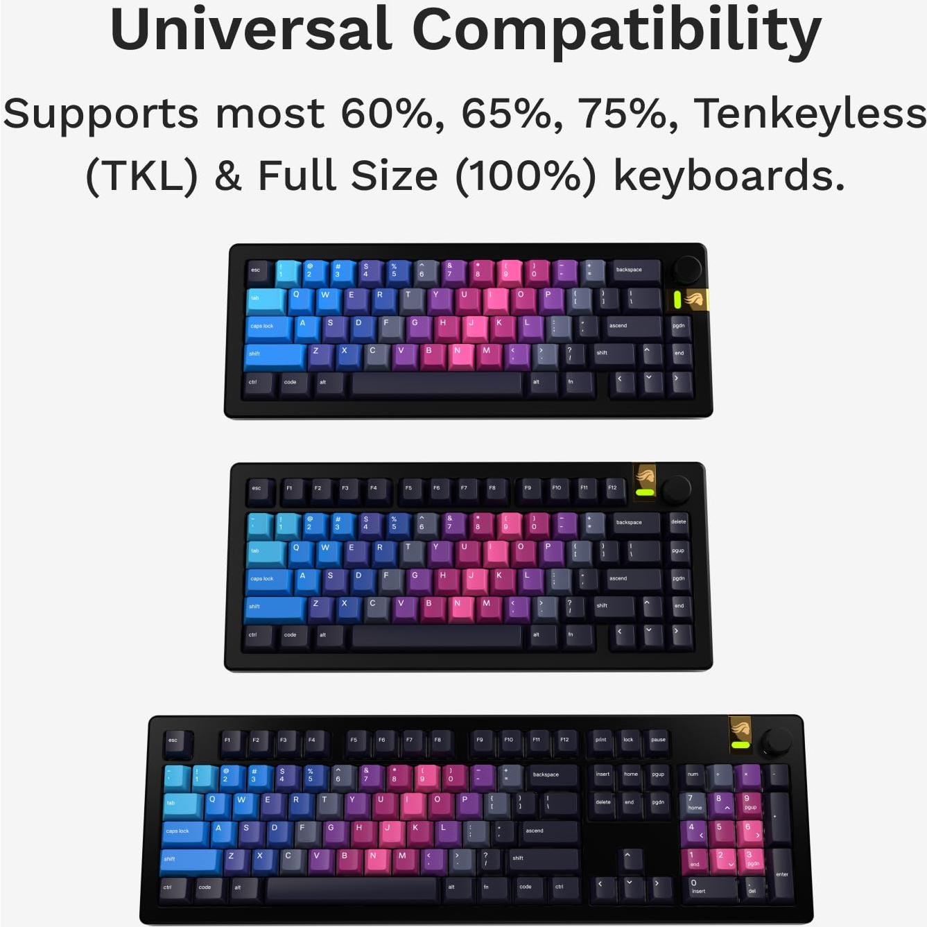 Conjunto de Teclas PBT Glorious Afterparty GPBT 135 Teclas