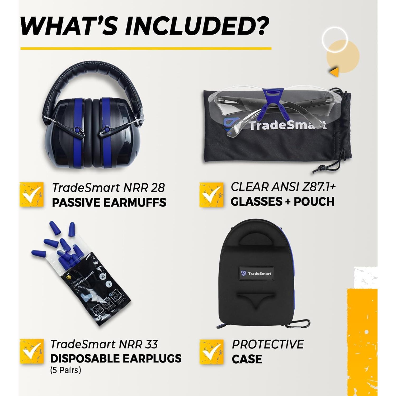 TradeSmart Protección Auditiva y Gafas de Tiro - NRR 28