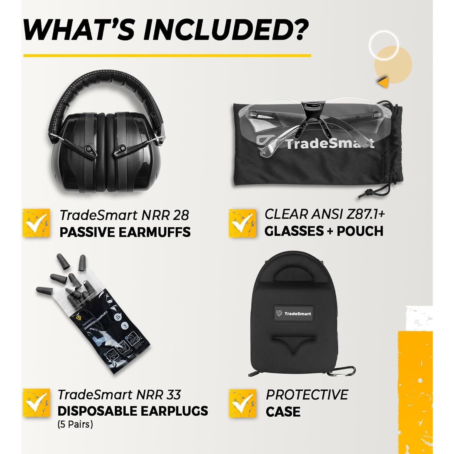 TradeSmart Protección Auditiva y Visual - Combo NRR 38