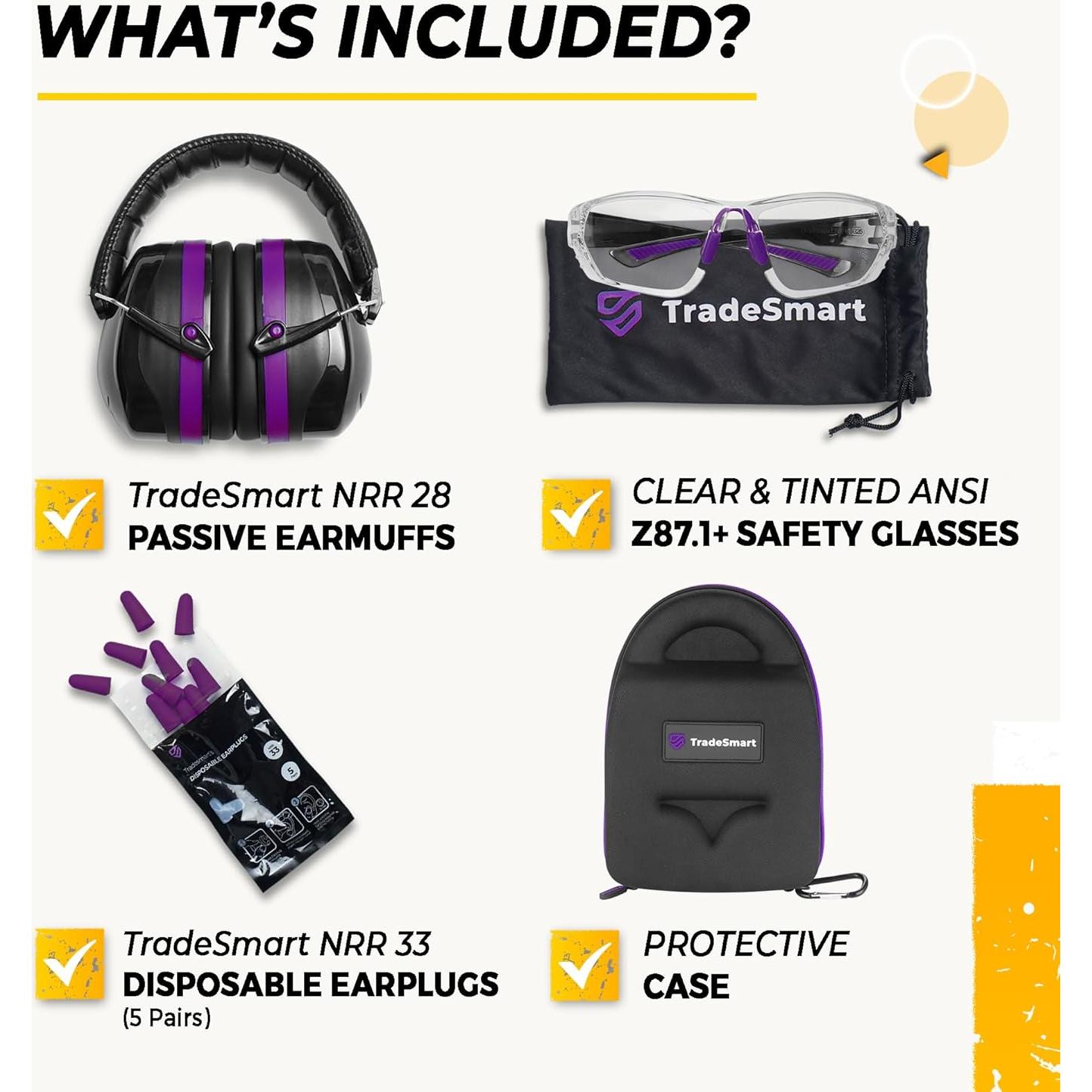 TradeSmart Protección Auditiva y Gafas de Tiro NRR 28