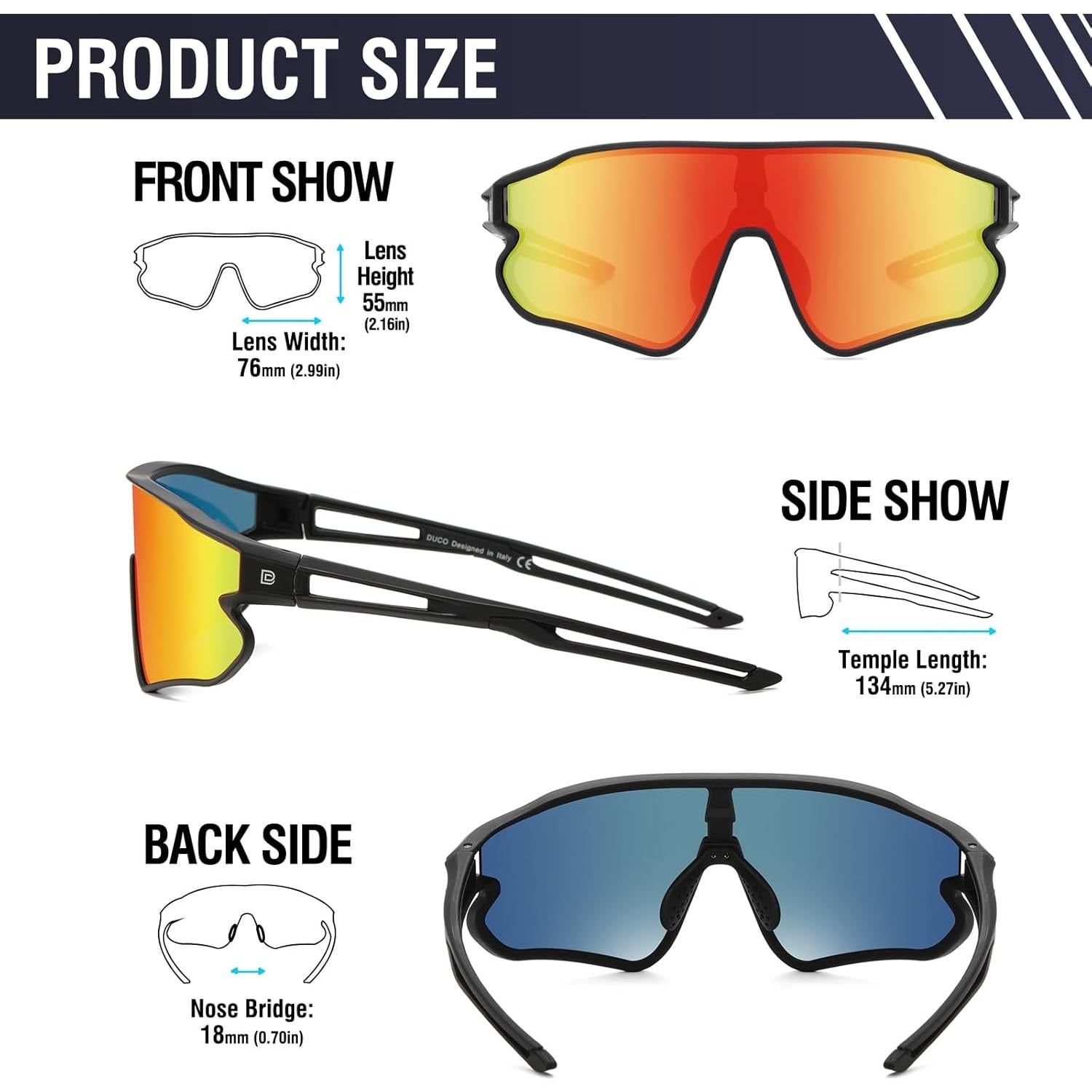 Gafas de sol polarizadas DUCO DC0023 para deportes UV400