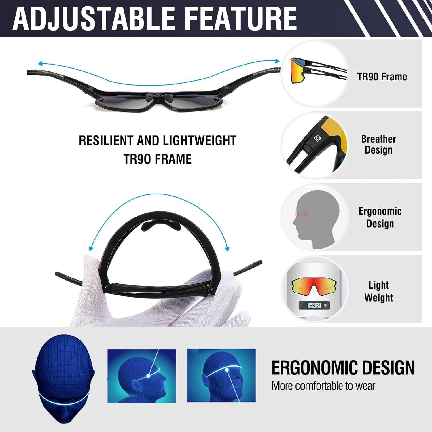 Gafas de sol polarizadas DUCO DC0023 para deportes UV400