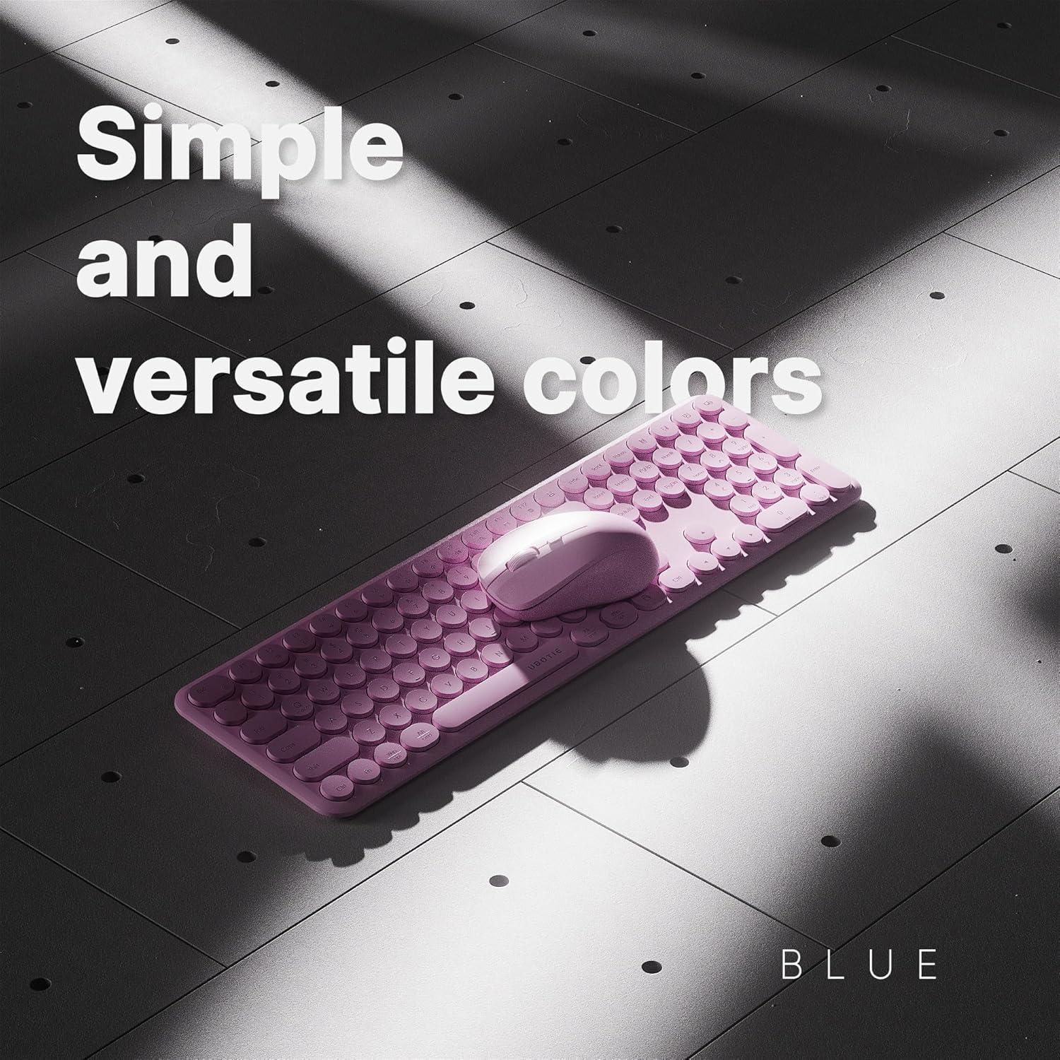 Combo Teclado y Ratón Inalámbrico UBOTIE Rosa 110 Teclas