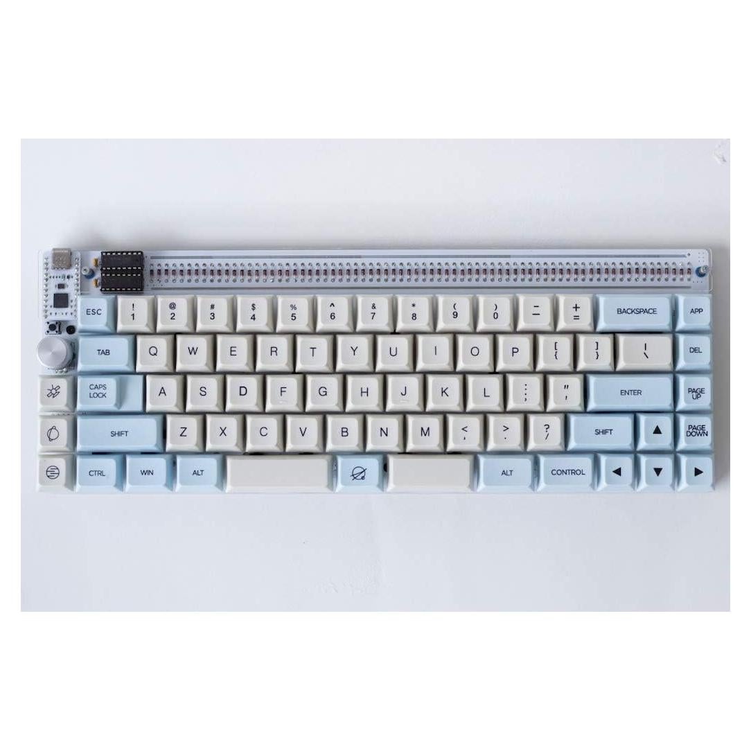 Kit Teclado Mecánico Nibble ANSI+ISO 65% Programable QMK Blanco