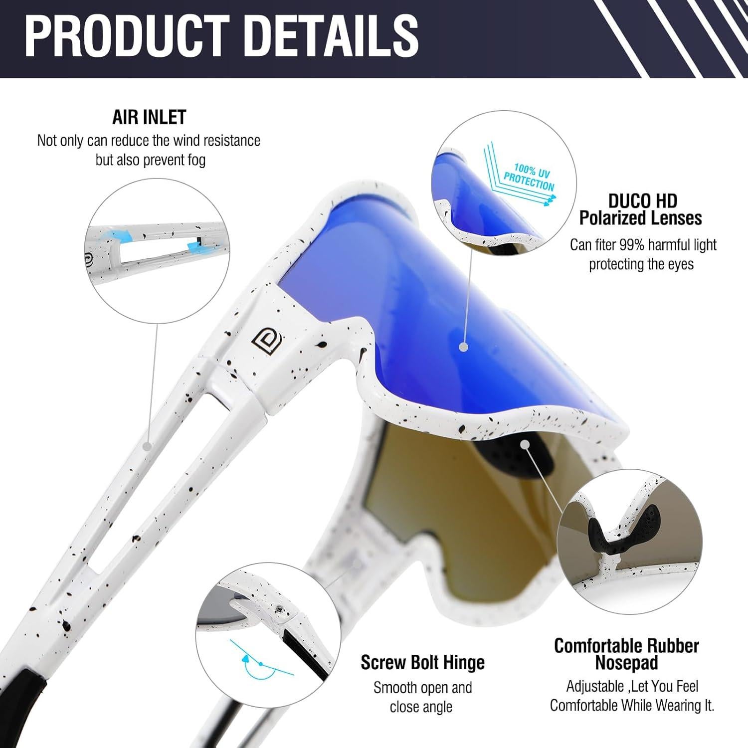 Gafas de sol polarizadas DUCO DC0023 para deportes UV400