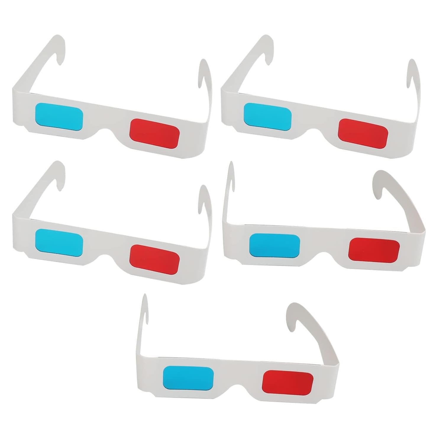 Gafas 3D Othmro 20 Pcs Rojo-Azul Cartón Lente Resina