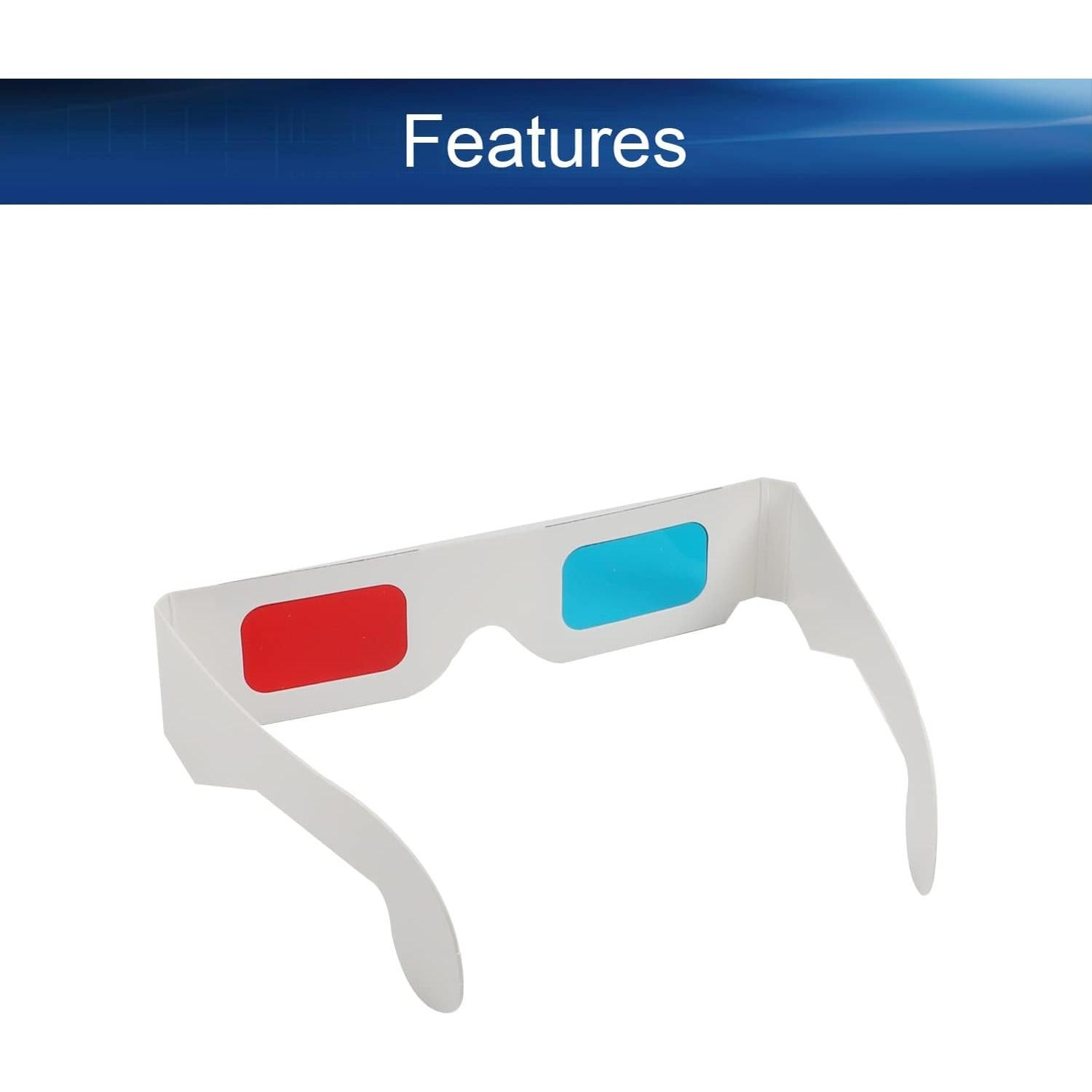 Gafas 3D Othmro 20 Pcs Rojo-Azul Cartón Lente Resina