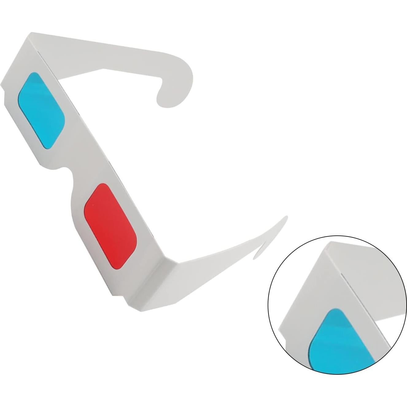 Gafas 3D Othmro 20 Pcs Rojo-Azul Cartón Lente Resina