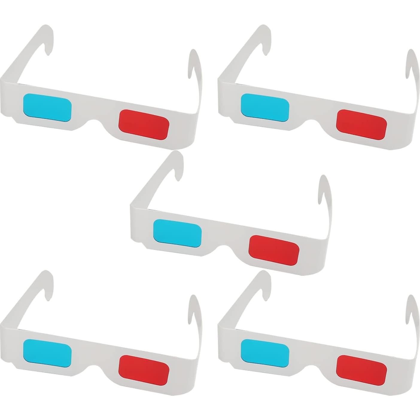 Gafas 3D Othmro 20 Pcs Rojo-Azul Cartón Lente Resina