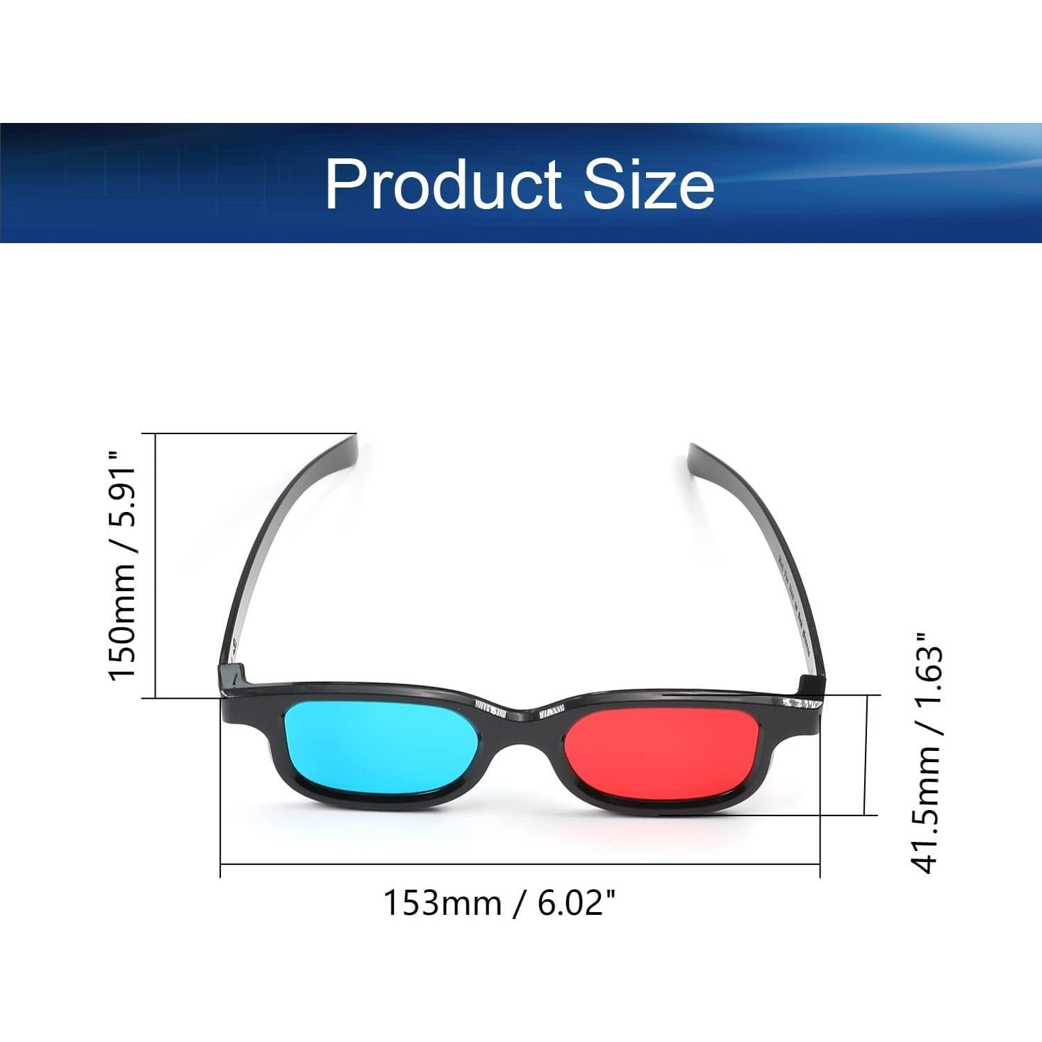 Gafas 3D Othmro - 3 Pcs Lente Rojo-Azul, Marco Plástico