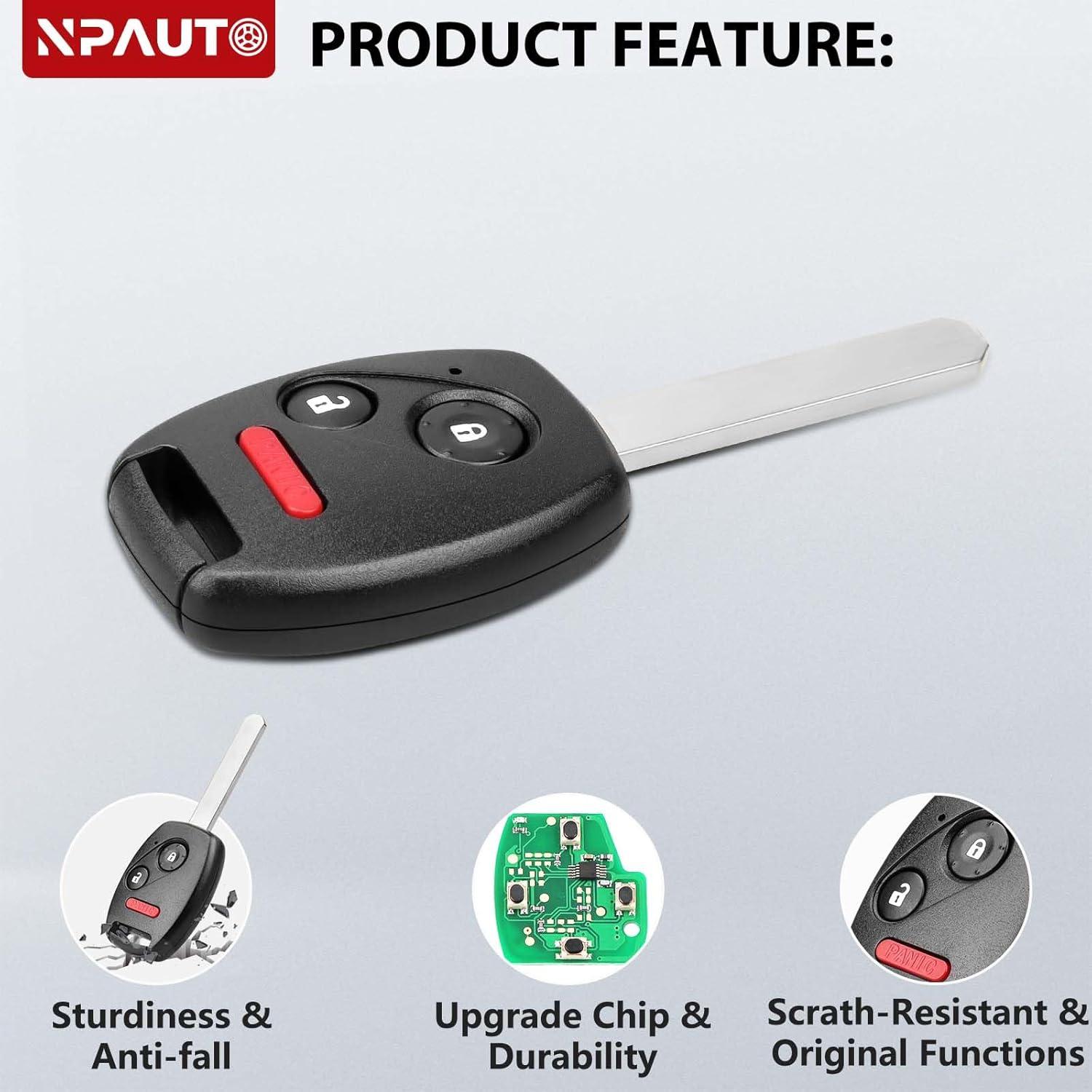 Llavero remoto NPAUTO para Honda Pilot 2005-2008, 2 piezas