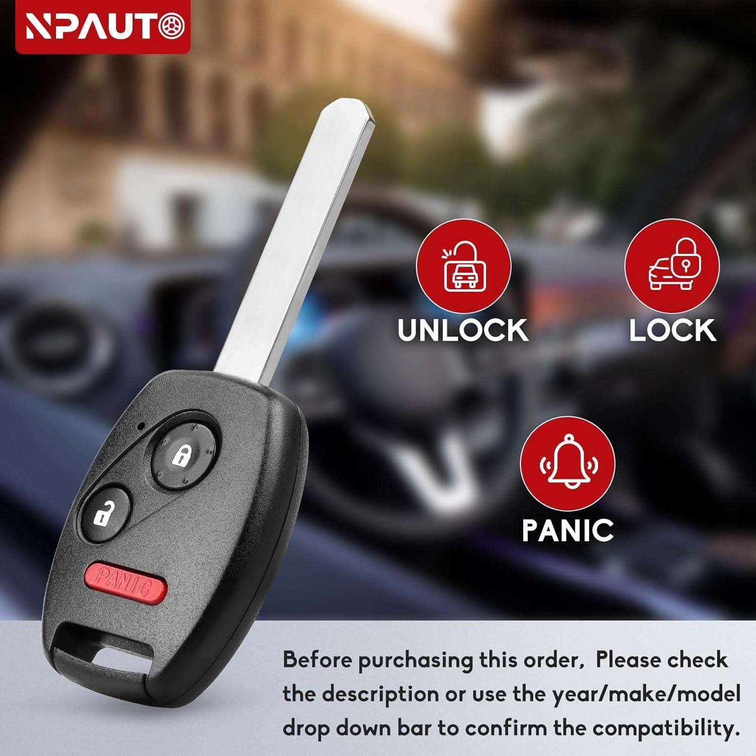 Llavero remoto NPAUTO para Honda Pilot 2005-2008, 2 piezas