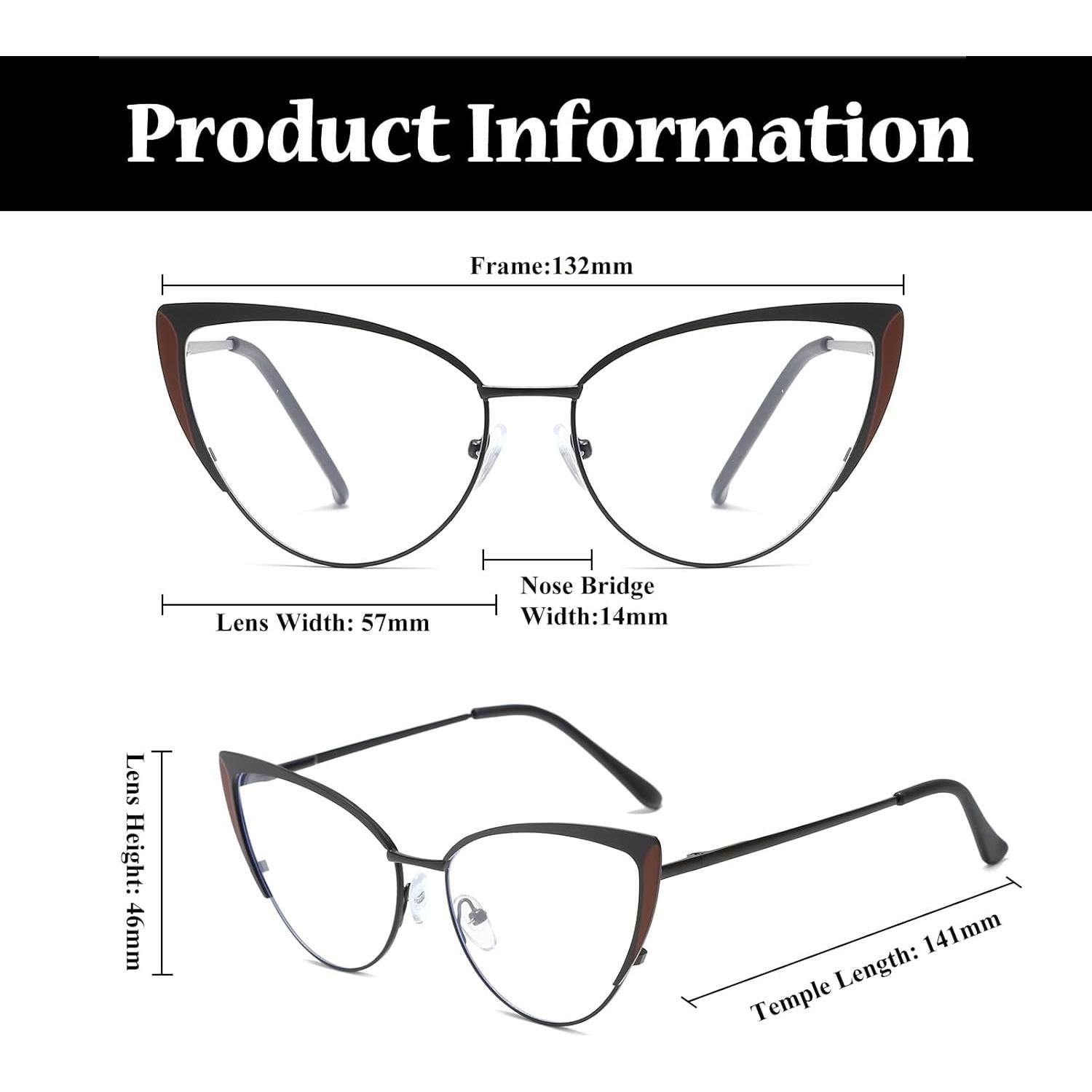 Gafas LJCZKA para Mujeres Estilo Gato Anti Luz Azul