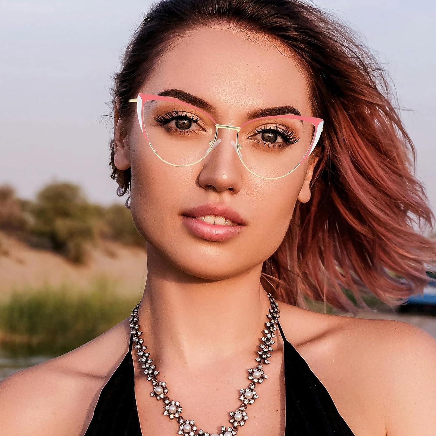 Gafas LJCZKA bloqueadoras luz azul para mujeres estilo gato