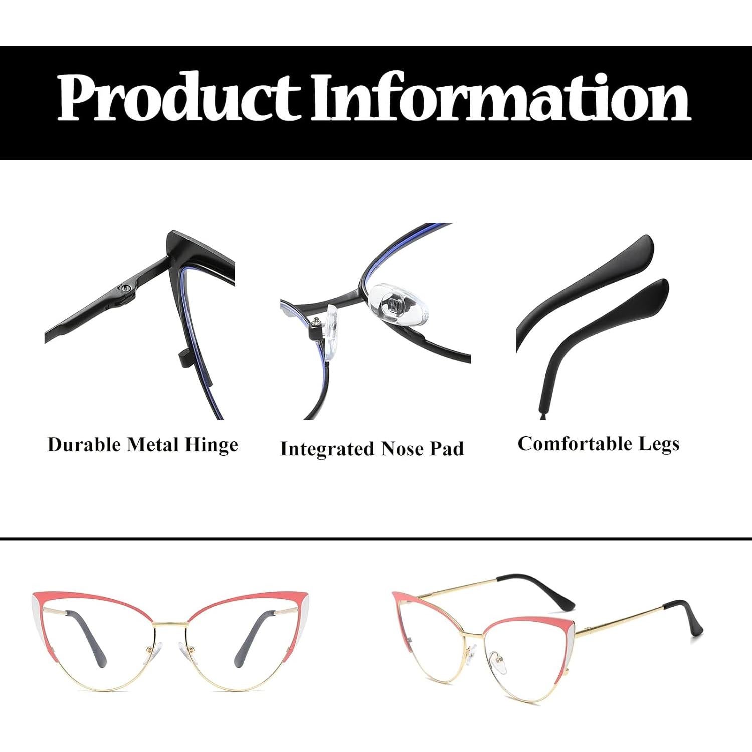 Gafas LJCZKA bloqueadoras luz azul para mujeres estilo gato