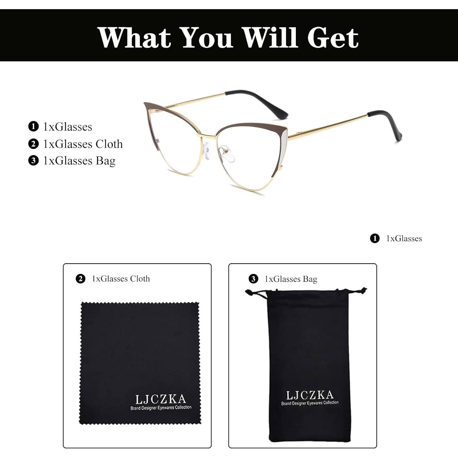 Gafas LJCZKA para Mujeres Anti Luz Azul Estilo Gato