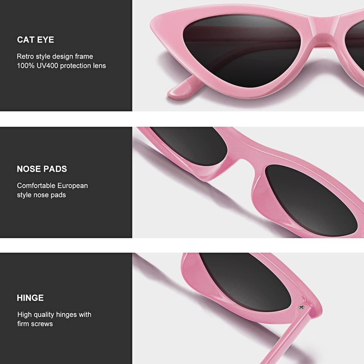 Gafas de sol vintage cateye UV400 para mujeres - Marco rosa