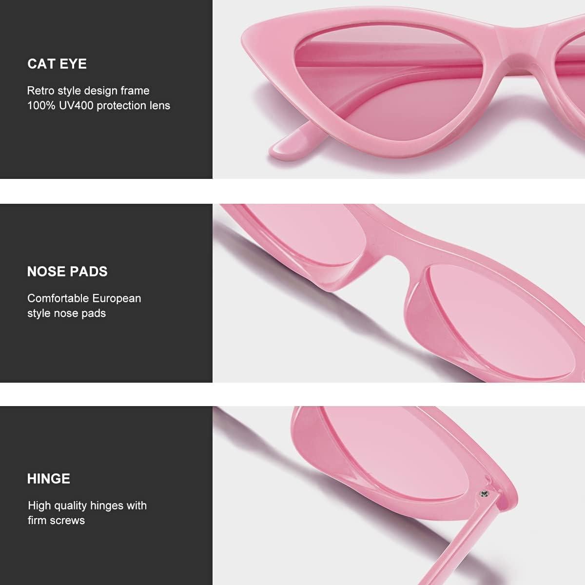 Gafas de Sol Vintage Ojo de Gato UV400 Rosa