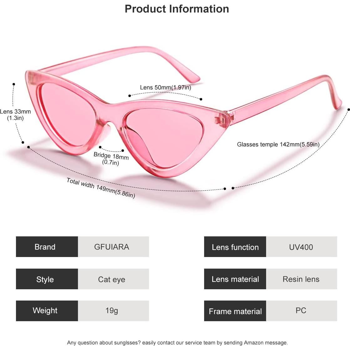 Gafas de sol ojo de gato UV400 para mujeres - Rosa claro