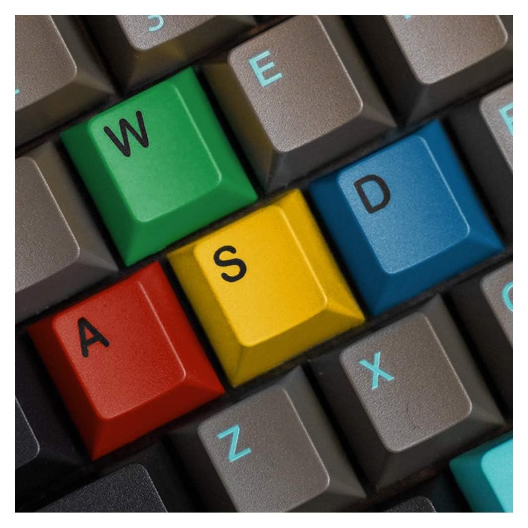 Teclas Personalizadas PBT WASD Kelendle - 4 Piezas RGBY