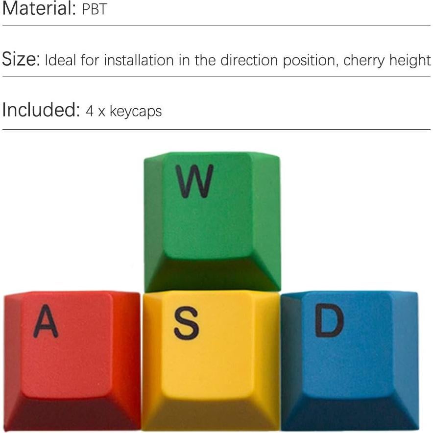 Teclas Personalizadas PBT WASD Kelendle - 4 Piezas RGBY
