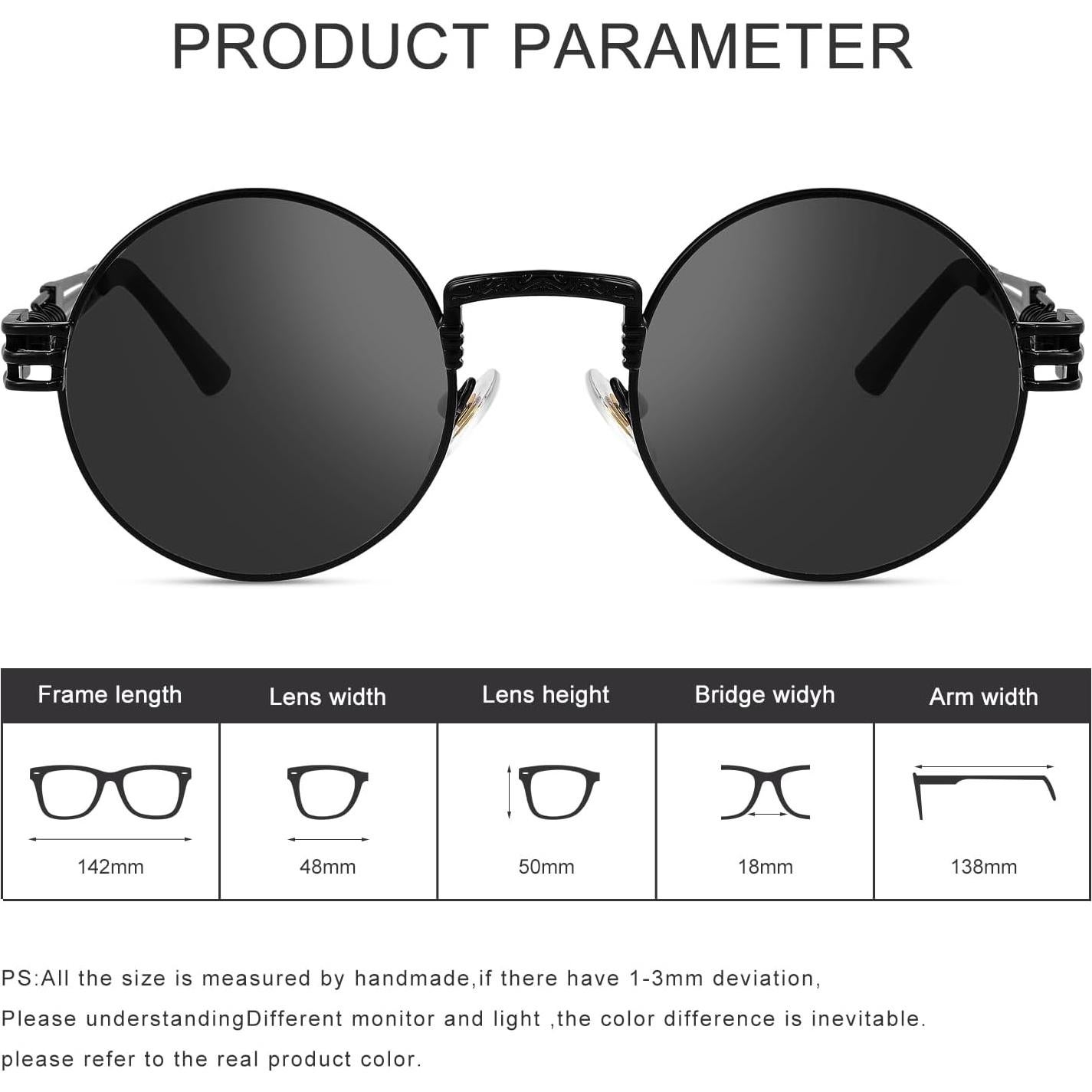 Gafas de sol redondas steampunk Yvey Essence con protección UV