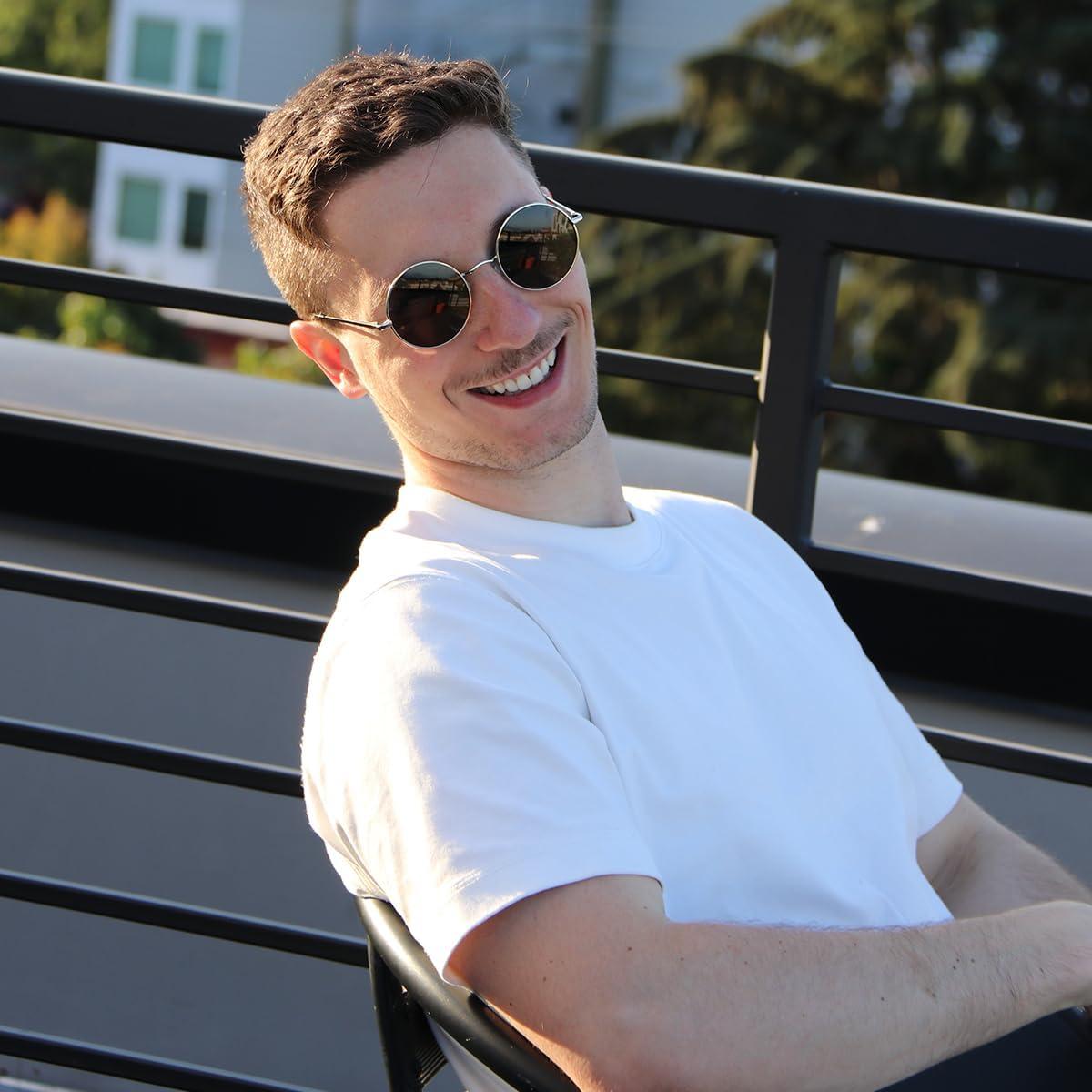 Gafas de sol redondas steampunk Yvey Essence con protección UV