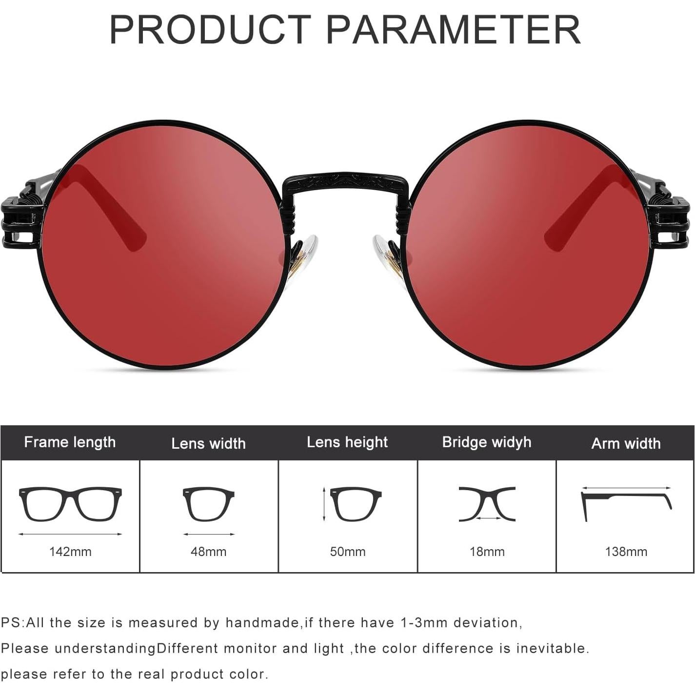 Gafas de sol redondas steampunk Yvey Essence con protección UV