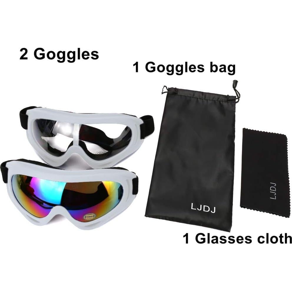 Gafas de Motocicleta LJDJ - Paquete de 2 - Anti-UV