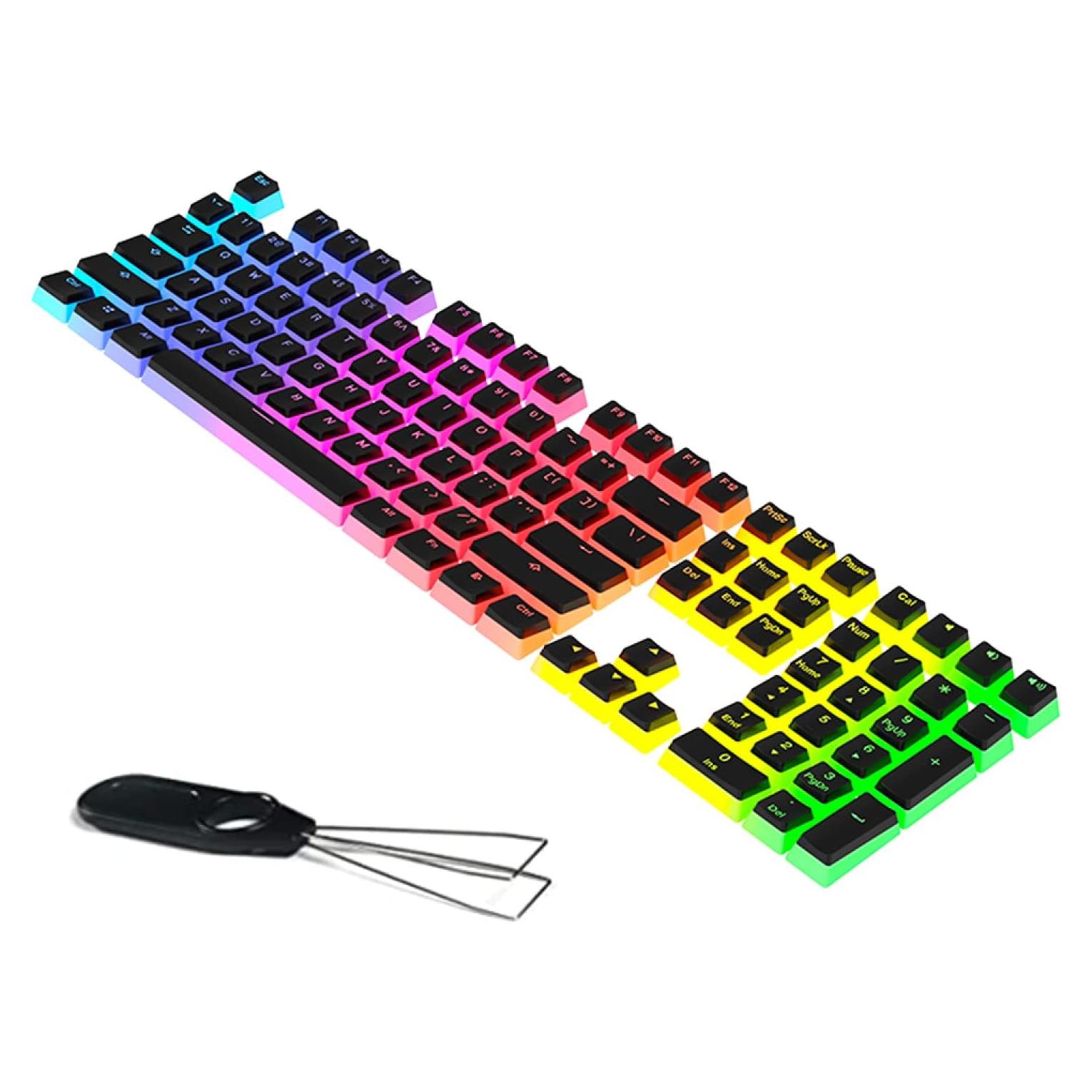 Conjunto de Teclas Pudding PBT MANBASNAKE 108 Teclas RGB Negro