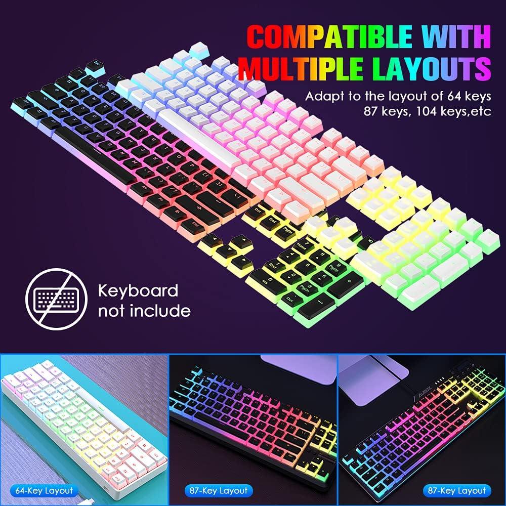 Conjunto de Teclas Pudding PBT MANBASNAKE 108 Teclas RGB Negro