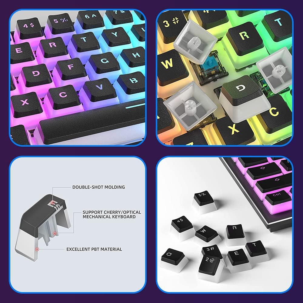 Conjunto de Teclas Pudding PBT MANBASNAKE 108 Teclas RGB Negro