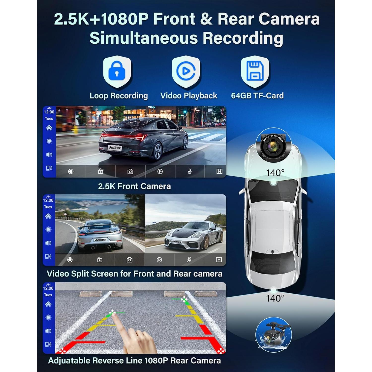 Pantalla Portátil 11.26'' Jelkuz CarPlay y Android Auto