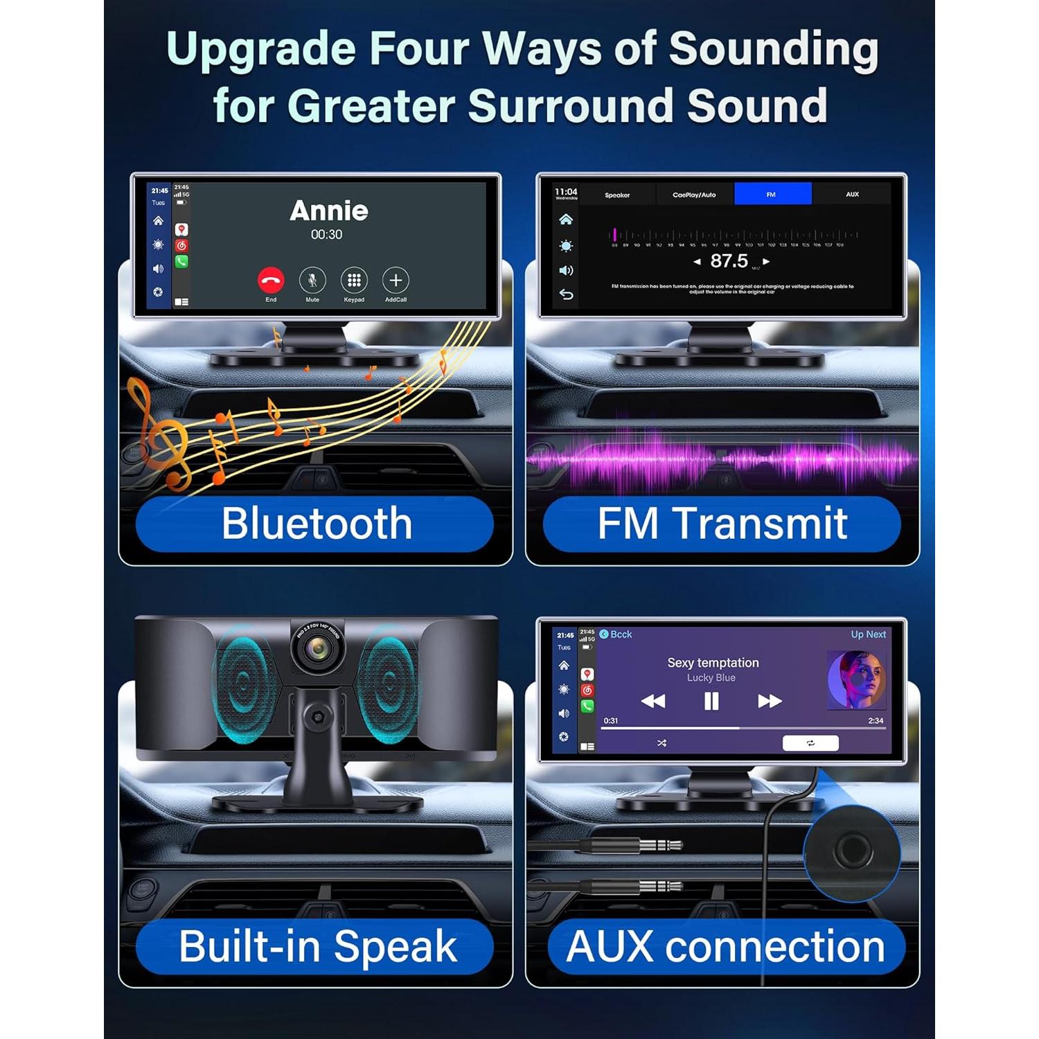 Pantalla Portátil 11.26'' Jelkuz CarPlay y Android Auto