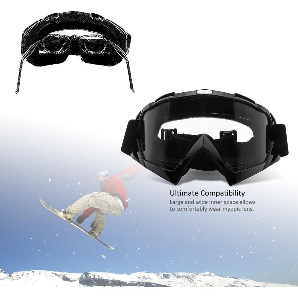 Gafas de Motocross 4-FQ HB-306 Marco Negro Lente Clara