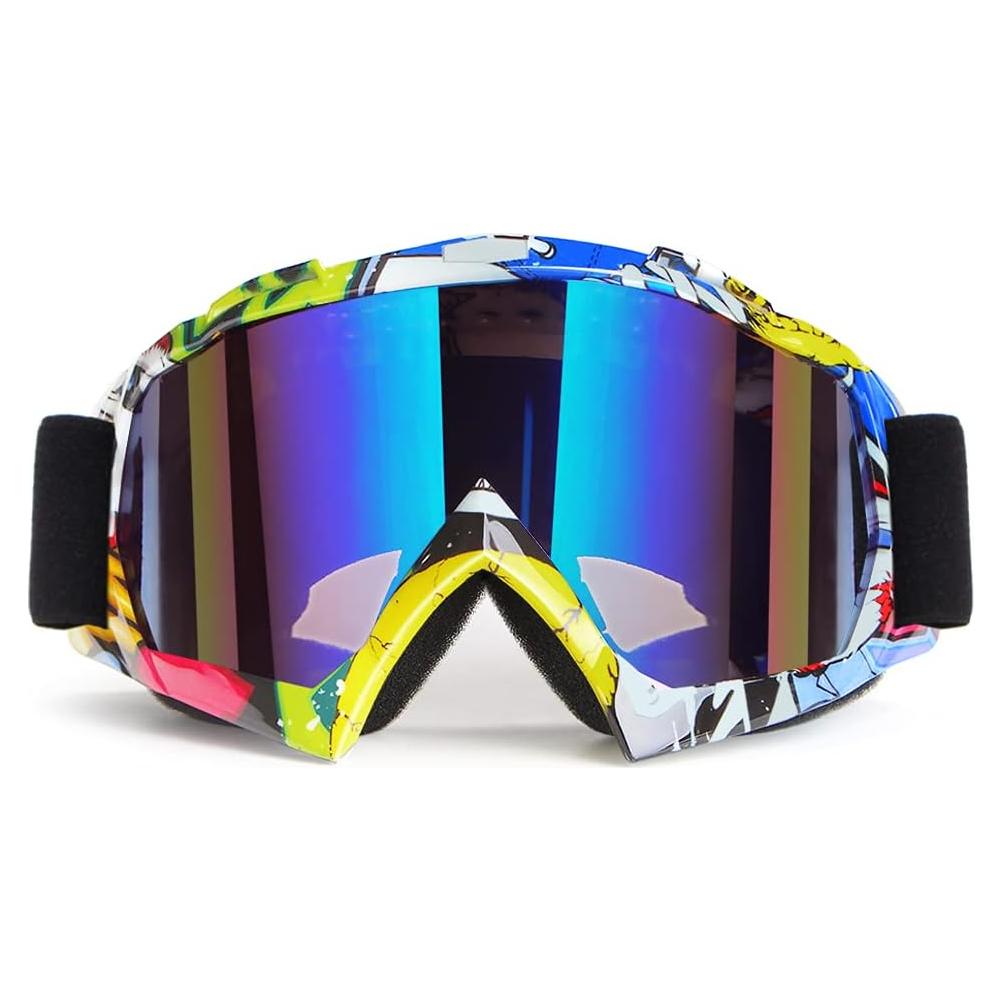 Gafas de Motocross 4-FQ Camuflaje Amarillo a Prueba de Viento