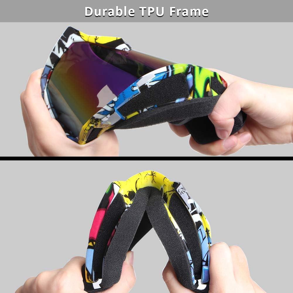 Gafas de Motocross 4-FQ Camuflaje Amarillo a Prueba de Viento