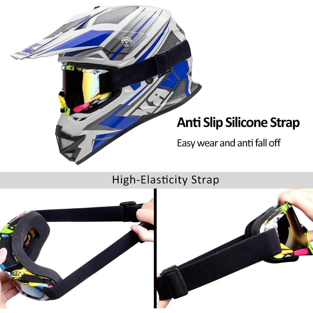 Gafas de Motocross 4-FQ Camuflaje Amarillo a Prueba de Viento